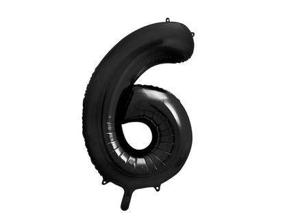Fóliový balón Číslo 6 čierny 86cm