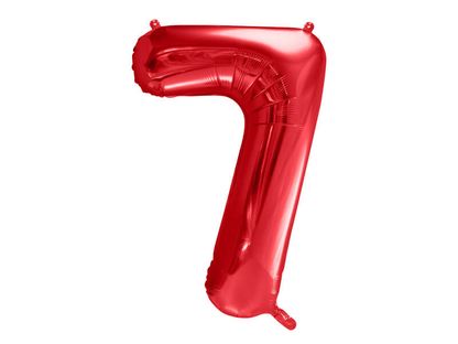 Fóliový balón číslo 7 červený 86cm