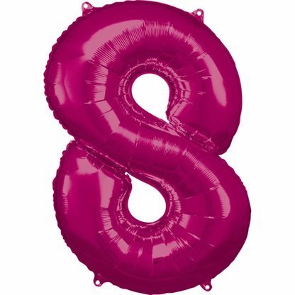 Fóliový balón číslo 8 ružový 86cm