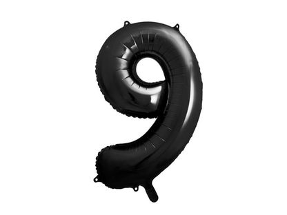 Fóliový balón Číslo 9 čierny 86cm