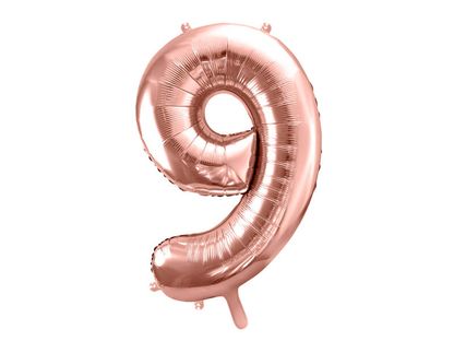 Fóliový balón Číslo 9 ružovo zlatý 86cm