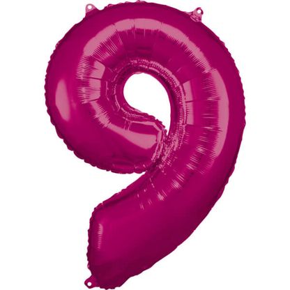 Fóliový balón číslo 9 ružový 86cm