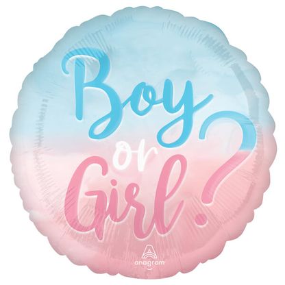 Fóliový balón Gender Reveal Boy or Girl 43cm