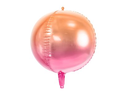 Fóliový balón Guľa oranžovo ružový 35cm