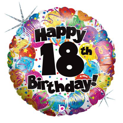 Fóliový balón Happy 18th Birthday 46cm