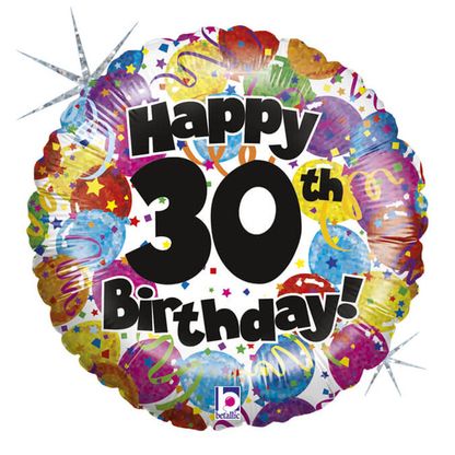Fóliový balón Happy 30th Birthday 46cm