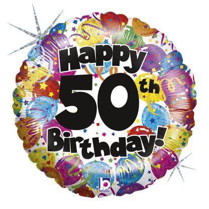 Fóliový balón Happy 50th Birthday 46cm