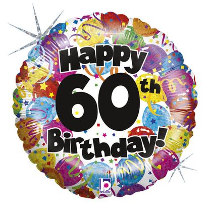 Fóliový balón Happy 60th Birthday 46cm
