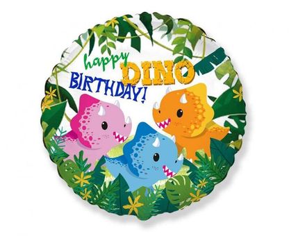 Fóliový balón Happy Birthday Dino 45cm