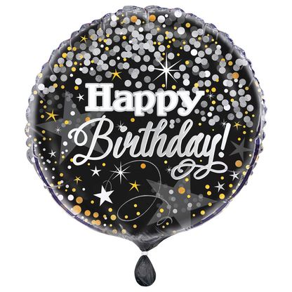 Fóliový balón Happy Birthday Glittering 45cm