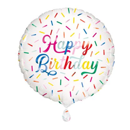 Fóliový balón Happy Birthday Konfety 45cm
