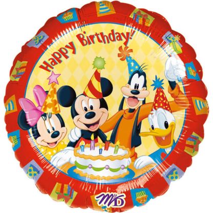 Fóliový balón Happy Birthday Mickey a kamaráti 45cm