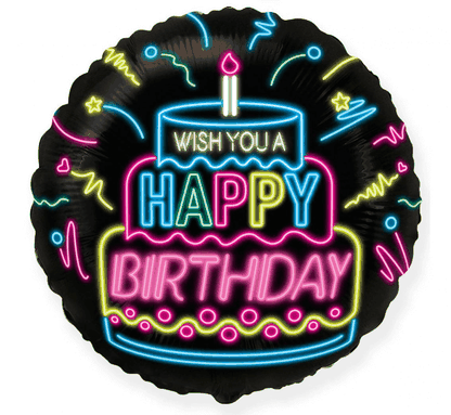 Fóliový balón Happy Birthday Neon 45cm