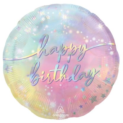 Fóliový balón Happy Birthday pastelový 43cm