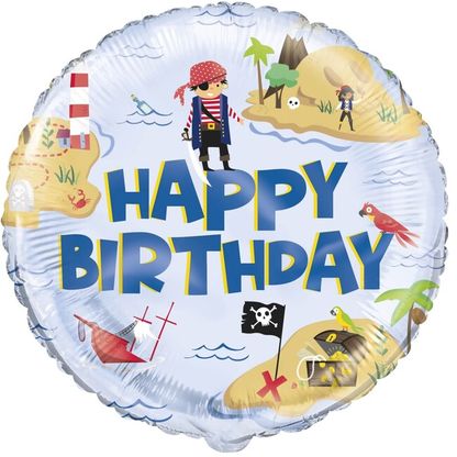 Fóliový balón Happy Birthday Pirátsky poklad 45cm