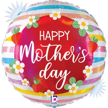 Fóliový balón Happy Mother Day lesné jahody 45cm