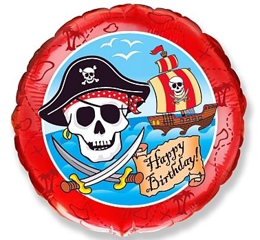 Fóliový balón Pirát Happy Birthday 46cm
