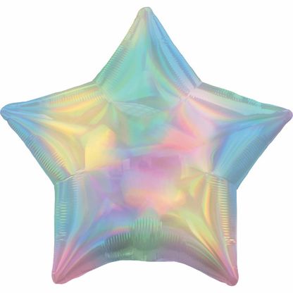 Fóliový balón hviezda holografický pastelový 45cm