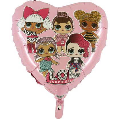 Fóliový balón LOL Surprise srdce ružové 46cm