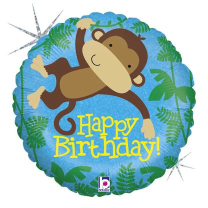 Fóliový balón Opička Happy Birthday 46cm