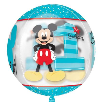 Fóliový balón orbz Mickey 1.narodeniny 40cm