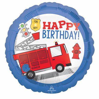 Fóliový balón Požiarnícke auto Happy Birthday 45cm