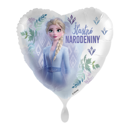 Fóliový balón srdca Elsa Šťastné narodeniny 43cm