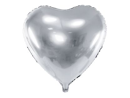 Fóliový balón Srdce strieborný 45cm