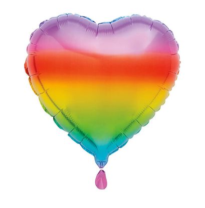 Fóliový balón srdce dúhové 45cm