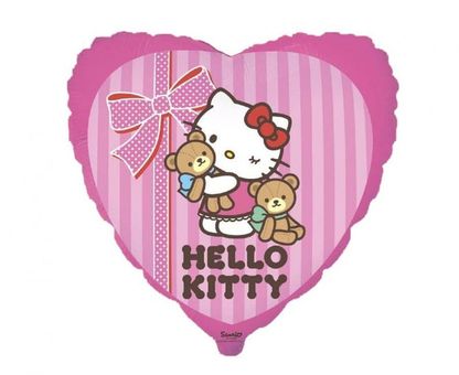 Fóliový balón srdce Hello Kitty ružové 45cm