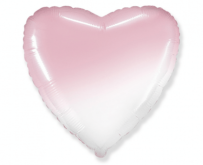 Fóliový balón srdce ružovo-biele 45cm