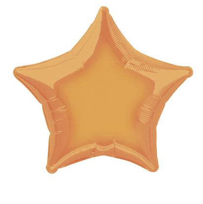 Fóliový balón hviezda oranžový (nebalený) 50cm