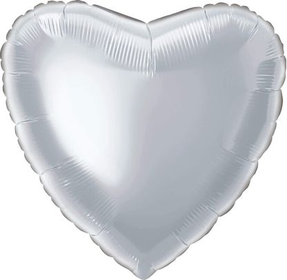 Fóliový balón srdce strieborné (nebalený) 45cm