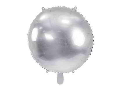 Fóliový balón strieborný okrúhly 45cm