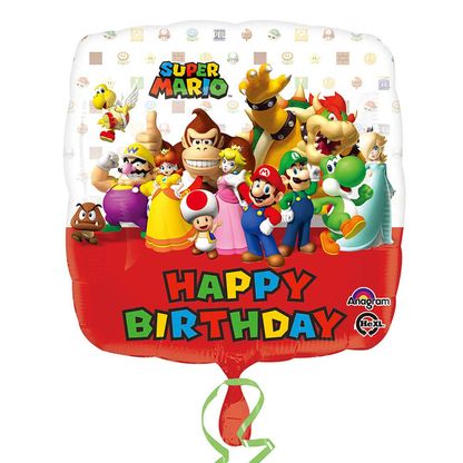 Fóliový balón Super Mario Happy Birthday 43cm