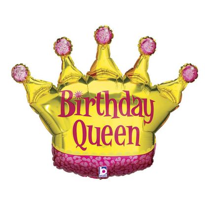 Fóliový balón supershape Birthday Queen 91cm