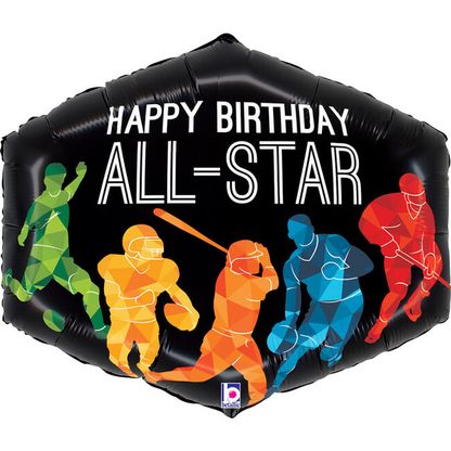 Fóliový balón supershape Happy Birthday All Star Sport 76cm
