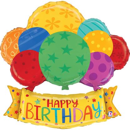 Fóliový balón supershape Happy Birthday Balloons 94cm