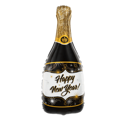 Fóliový balón supershape Happy New Year Šampanské 100x49cm