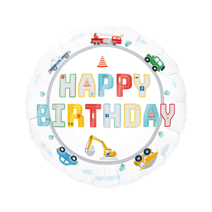Fóliový balón Happy Birthday Dopravné prostriedky 45cm