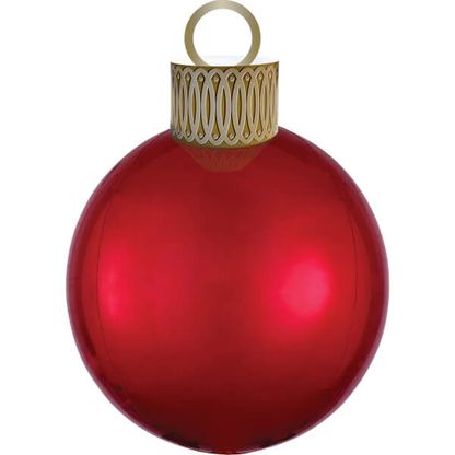 Fóliový balón Vianočná guľa červená 38x50cm