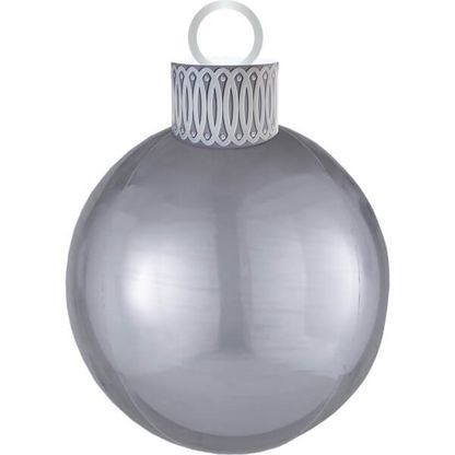 Fóliový balón Vianočná guľa strieborná 38x50cm