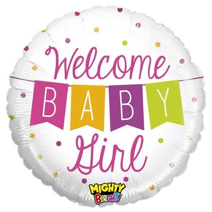 Fóliový balón Welcome Baby Girl 53cm