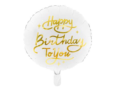 Fóliový balón Happy Birthday To You biely 35cm