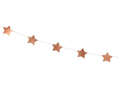 Girlanda ružovo-zlaté hviezdy 360cm