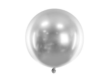 Guľatý balón metalický strieborný 60cm