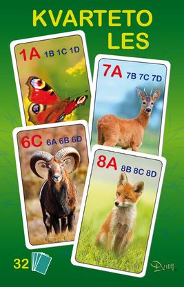 Karty Kvarteto Lesné zvieratká 32kariet