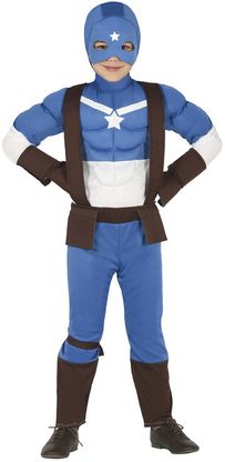 Kostým Captain America modrý 7-9 rokov