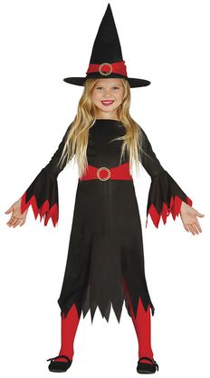 Kostým červeno-čierná čarodejnica 10-12 rokov