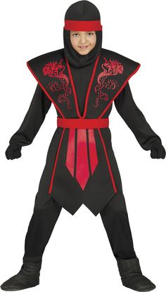 Kostým Ninja červený 7-9 rokov